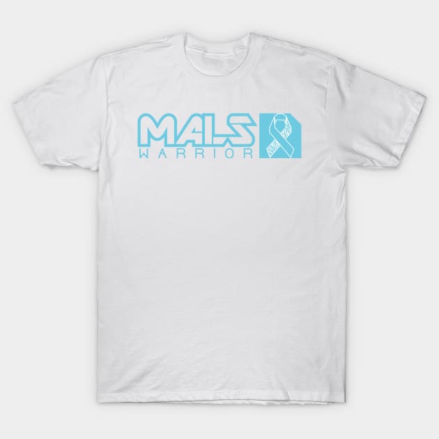 Median Arcuate Ligament Syndrome MALS Warrior (Teal Wide) T-Shirt by NationalMALSFoundation